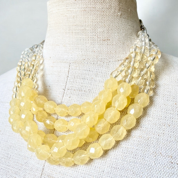 Unbranded Jewelry - SOLD!! Vintage 80s Faceted Yellow Citrine Quartz Gemstone Adjustable Necklace